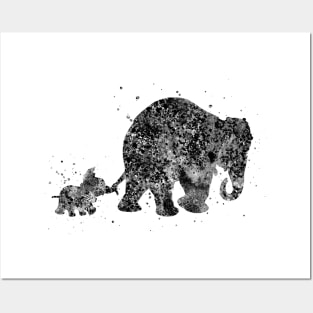 Elephant family Posters and Art